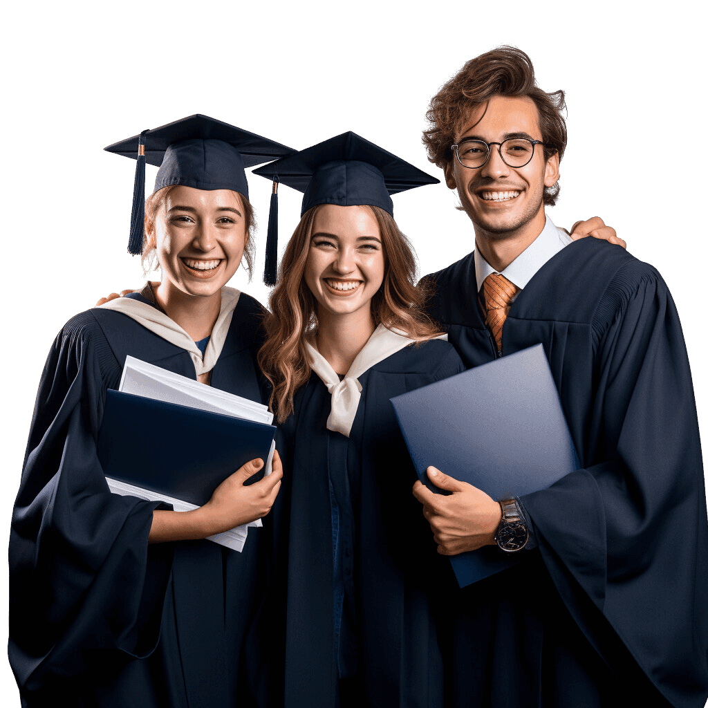 Studenten, die ihre Bachelorarbeit feiern